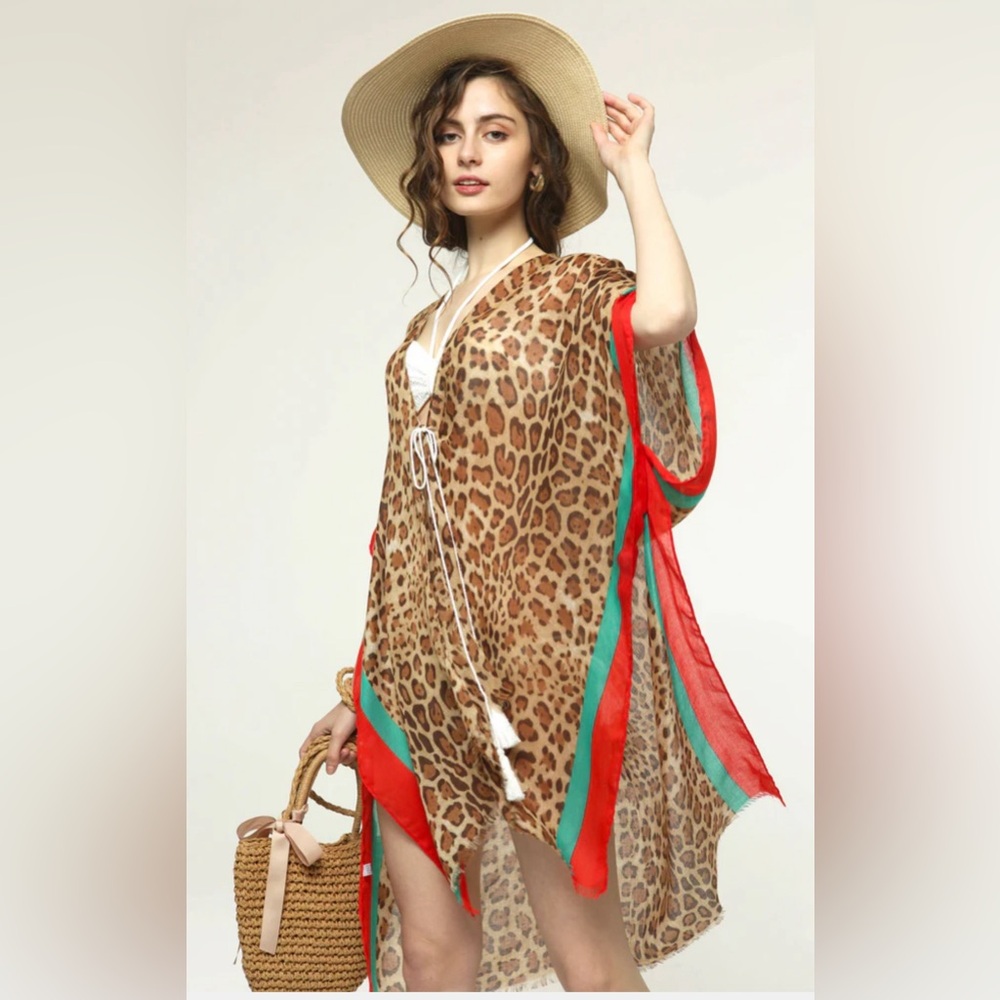 Leopard Cover up Ruana NEW IN BAG